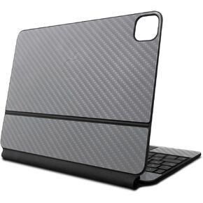Carbon Fiber Skin Compatible with Apple Magic Keyboard for iPad Air 11-inch (M2) 2024 - Solid Gray - Premium 3M Vinyl Protective Wrap Decal Cover - Easy to Apply | Crafted in The USA by MightySkins
