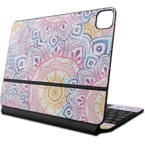 Glossy Glitter Skin Compatible with Apple Magic Keyboard for iPad Air 11-inch (M2) 2024 - Vibrant Mandala - Premium 3M Vinyl Protective Decal Cover - Easy to Apply | Crafted in The USA by MightySkins