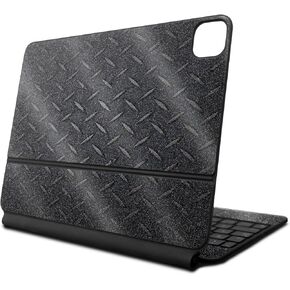 Glossy Glitter Skin Compatible with Apple Magic Keyboard for iPad Air 11-inch (M2) 2024 - Black Diamond Plate - 3M Vinyl Protective Decal Cover - Easy to Apply | Crafted in The USA by MightySkins