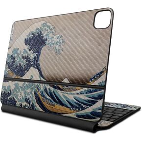 Carbon Fiber Skin Compatible with Apple Magic Keyboard for iPad Air 11-inch (M2) 2024 - Great Wave of Kanagawa - 3M Vinyl Protective Decal Cover - Easy to Apply | Crafted in The USA by MightySkins