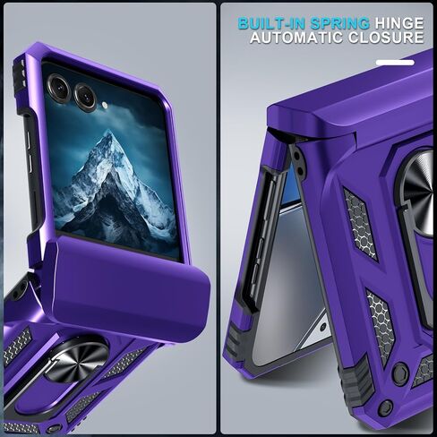 Janmitta Compatible with Moto Razr 2024/Razr+ Plus 2024 Case with Lanyard+Hinge Protection+Finger Ring Holder Kickstand,Dual-Layer Full Body Protective Shockproof Phone Cover,Black in Saudi Arabia