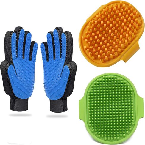 3 قطع فرشاة للكلاب | فرشاة شامبو حمام الكلب | فرشاة استحمام/تصفيف/غسيل للكلاب | فرشاة تدليك حمام الحيوانات الأليفة | فرشاة قفاز للعناية بالقطط | مزيل فراء الكلاب للكلاب والقطط ذات الشعر القصير والطويل in Kuwait