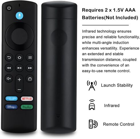 جهاز تحكم عن بعد صوتي بديل (الجيل الثالث) لجهاز AMZ Fire TV Stick (الجيل الثاني، الجيل الثالث، Lite، 4K، 4K Max)، لمكعب Fire TV (الجيل الأول، الجيل الثاني)، لتلفزيون Fire (الجيل الثالث، تصميم القلادة)، L5B83G لجهاز التحكم عن بعد FireStick in Saudi Arabia