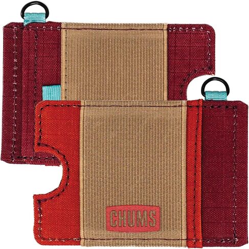 محفظة Chums Bandit Lo-Pro Minimalist - محفظة RFID مدمجة مع حلقة مفاتيح وحزام مطاطي للنقود (زيتوني/أزرق مخضر/معجون) in Kuwait
