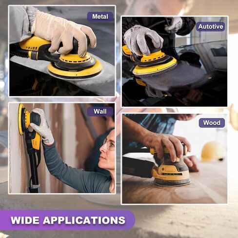 5 inch Sanding Discs, 8 Holes Hook & Loop Wet Dry Sandpaper, 101pcs Orbital Sander Pads 80 180 240 400 600 800 1000 1500 2000 3000 Grit with Foam Pad, Sandpaper Assortment for Car Wood Metal in Kuwait