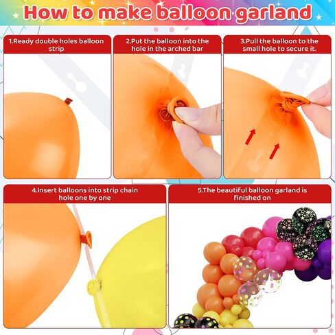 Amandir 90s 80s Theme Party Decorations, 90Pcs Balloon Arch Kit 6PCS Inflatable Retro Disco Ball Microphone Rainbow Roller Skate Boom Box Guitar Balloon for Back to 90s 80s Hip Hop Birthday Supplies in Saudi Arabia