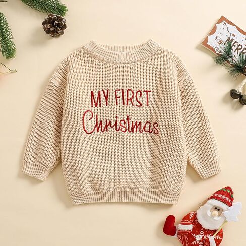 MAYUMMPY Newborn Baby Boy Girl Christmas Sweater Long Sleeve Pullover Warm Knitted Sweatshirt Fall Winter Clothes in Saudi Arabia