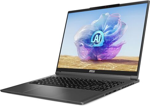كمبيوتر محمول MSI Creator 16 AI Studio: Intel Ultra 9-185H، شاشة 16 بوصة UHD+ MiniLED، NVIDIA RTX 4080، 64 جيجابايت DDR5، 1 تيرابايت NVMe SSD، قارئ بطاقة MicroSD، Win 11 Pro: Lunar Gray A1VIG-072US in Saudi Arabia