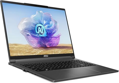 كمبيوتر محمول MSI Creator 16 AI Studio: Intel Ultra 9-185H، شاشة 16 بوصة UHD+ MiniLED، NVIDIA RTX 4080، 64 جيجابايت DDR5، 1 تيرابايت NVMe SSD، قارئ بطاقة MicroSD، Win 11 Pro: Lunar Gray A1VIG-072US in Saudi Arabia