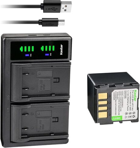بطارية Kastar مكونة من قطعتين وشاحن USB LTD2 بديل لـ JVC GZ-MG26EY GZ-MG26EZ GZ-MG26U GZ-MG27 GZ-MG27AA GZ-MG27AH GZ-MG27E GZ-MG27EK GZ-MG27EX GZ-MG27EZ GZ-MG27U GZ-MG27US GZ- إم جي 30 in Saudi Arabia