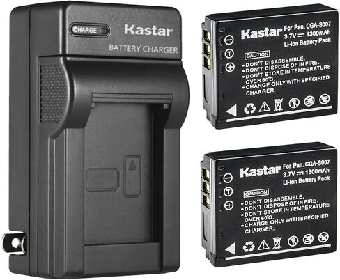 Kastar 3-Pack Battery and AC Wall Charger Replacement for Panasonic CGA-S007 CGA-S007A CGA-S007A/1B CGA-S007E, CGR-S007, DMW-BCD10 Battery, Panasonic DE-A26, DE-A45, DE-A45BC, DE-A46 Charger in Saudi Arabia