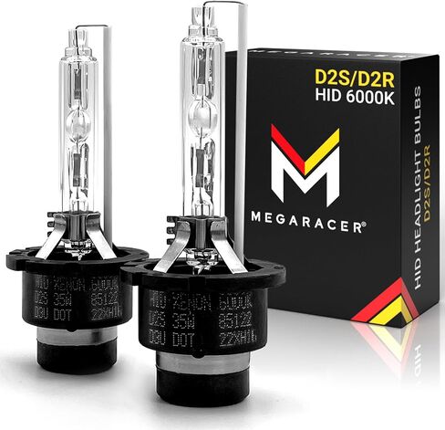 Mega Racer D2S HID Bulbs, 10000K Dark Blue, 85122 66240 66040, D2R HID Headlights, 12V 35W, Low Beam, Stock HID Xenon Headlight Bulbs Replacement, Metal Stent Base, 2 Pack in Saudi Arabia