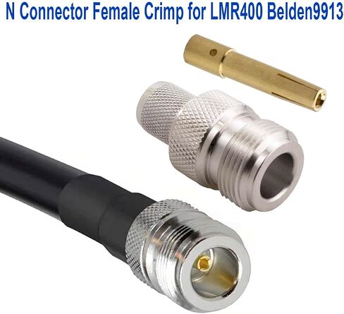 N Female Crimp Connector for LMR400 Belden 9913 RG8 Cable 50 Ohm (N Female Crimp lmr400 Pack 10) in Kuwait