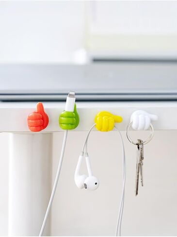 6pcs Thumb Cord Holder - Creative Household Kitchen Utensil Organizer for Practical Daily Living and Storage in Saudi Arabia