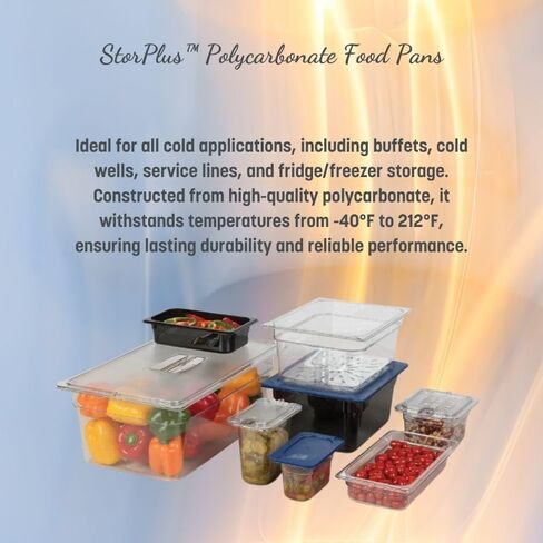 منتجات Carlisle FoodService Products Storplus Food Storage Container وعاء الطعام، مقلاة الغضب لتقديم الطعام، البوفيهات، المطاعم، البولي كربونات (قطعة)، مقاس 1/9 بعمق 2.5 بوصة، شفاف، (عبوة من 6 قطع) in Saudi Arabia