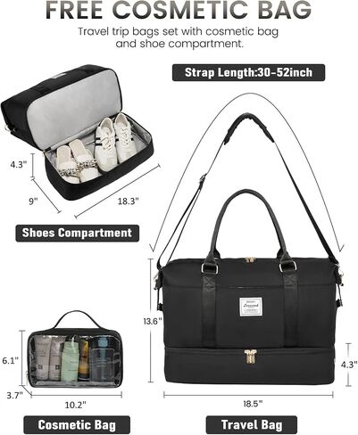 LOVEVOOK Travel Bag Weekender Bags for Women, Carry on Overnight Bag with Shoe Compartment,Duffle Bag with Laptop Pocket,Hospital Bag for Labor Delivery,Gym Tote Bag with Toiletry Bag in Saudi Arabia