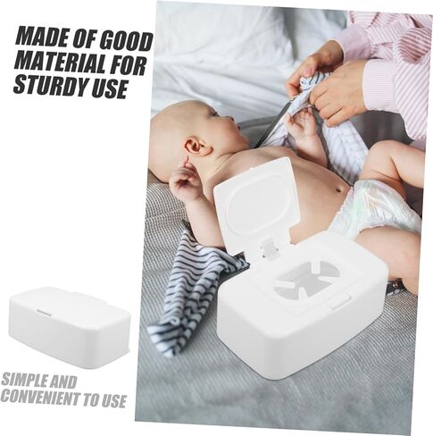 موزع المناديل المبللة: حامل مناديل مبللة للأطفال، علبة مناديل مضادة للانزلاق، حاوية مناديل قابلة لإعادة الملء، حقيبة مناديل سهلة الفتح/الإغلاق، قابلة لإعادة الاستخدام، محمولة مضادة للغبار، بيضاء للحمام والمطبخ والمكتب in Kuwait