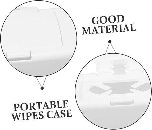 موزع المناديل المبللة: حامل مناديل مبللة للأطفال، علبة مناديل مضادة للانزلاق، حاوية مناديل قابلة لإعادة الملء، حقيبة مناديل سهلة الفتح/الإغلاق، قابلة لإعادة الاستخدام، محمولة مضادة للغبار، بيضاء للحمام والمطبخ والمكتب in Kuwait