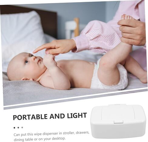 موزع المناديل المبللة: حامل مناديل مبللة للأطفال، علبة مناديل مضادة للانزلاق، حاوية مناديل قابلة لإعادة الملء، حقيبة مناديل سهلة الفتح/الإغلاق، قابلة لإعادة الاستخدام، محمولة مضادة للغبار، بيضاء للحمام والمطبخ والمكتب in Kuwait