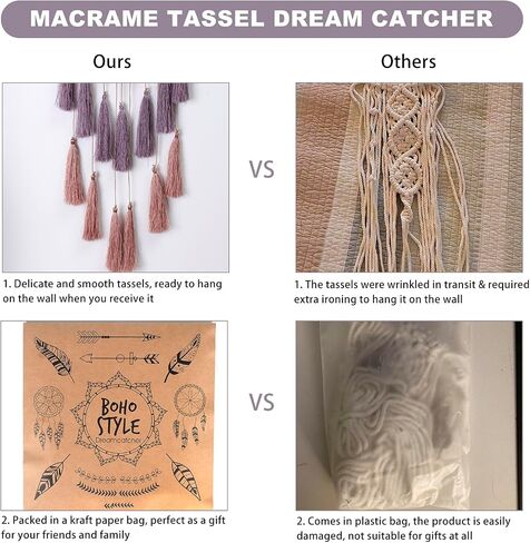 Macrame Dream Catcher for Girls - Large Dream Catchers Boho Wall Decor, Handmade Tassels Ornament Colorful for Bedroom Livivng Room Nursery Apartment (Tan) in Saudi Arabia