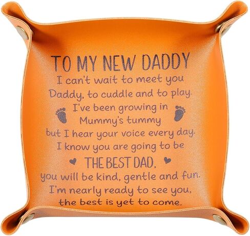 Gifts for Dad Birthday Gifts New Dad Gifts for Men Leather Tray Expecting Dad to Be Gifts for Husband from Wife First Time Dad Fathers Day Newborn Baby Shower Gifts for Daddy to Be from Baby Boy Girl in Saudi Arabia