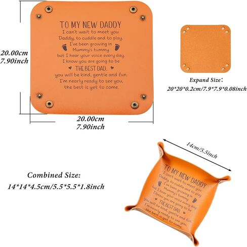 Gifts for Dad Birthday Gifts New Dad Gifts for Men Leather Tray Expecting Dad to Be Gifts for Husband from Wife First Time Dad Fathers Day Newborn Baby Shower Gifts for Daddy to Be from Baby Boy Girl in Saudi Arabia