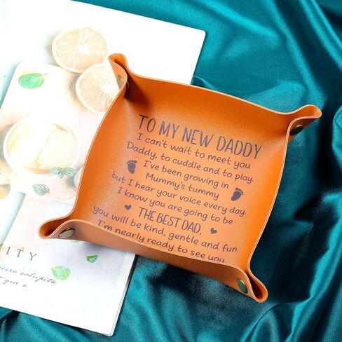 Gifts for Dad Birthday Gifts New Dad Gifts for Men Leather Tray Expecting Dad to Be Gifts for Husband from Wife First Time Dad Fathers Day Newborn Baby Shower Gifts for Daddy to Be from Baby Boy Girl in Saudi Arabia