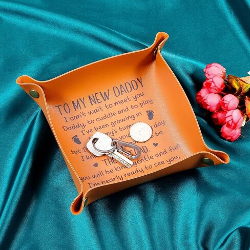 Gifts for Dad Birthday Gifts New Dad Gifts for Men Leather Tray Expecting Dad to Be Gifts for Husband from Wife First Time Dad Fathers Day Newborn Baby Shower Gifts for Daddy to Be from Baby Boy Girl in Saudi Arabia