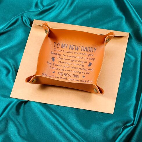 Gifts for Dad Birthday Gifts New Dad Gifts for Men Leather Tray Expecting Dad to Be Gifts for Husband from Wife First Time Dad Fathers Day Newborn Baby Shower Gifts for Daddy to Be from Baby Boy Girl in Saudi Arabia