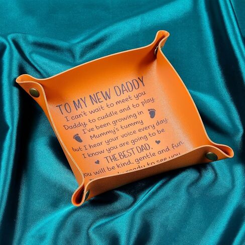Gifts for Dad Birthday Gifts New Dad Gifts for Men Leather Tray Expecting Dad to Be Gifts for Husband from Wife First Time Dad Fathers Day Newborn Baby Shower Gifts for Daddy to Be from Baby Boy Girl in Saudi Arabia