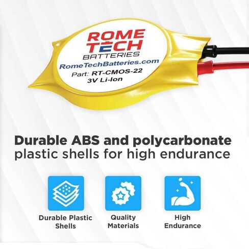 بطارية Rome Tech CMOS لجهاز ACER Aspire 1 A114-31-P3GK - بطارية احتياطية للكمبيوتر المحمول BIOS RTC 3V CR 1220 KTS 731 مع كابل قصير سلكين in Saudi Arabia