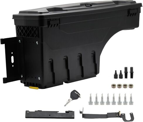 Sunhua Right Passenger Side Truck Bed Storage Box Fit for 2019 2020 Ford Ranger, Key Lockable Lid Waterproof Truck Bed Toolboxes Black in Saudi Arabia