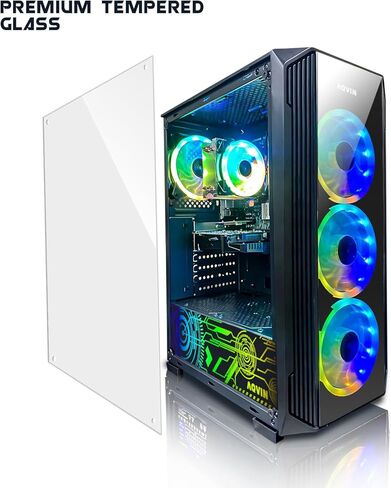 Gaming PC ZForce Tower- Intel Core i7 Processor up to 4.0Ghz, GeForce GTX 1650 4GB, 32GB DDR4 RAM Memory, 1TB SSD, HDMI, RGB Fans, WiFi, Windows 10 Pro - Black in Kuwait