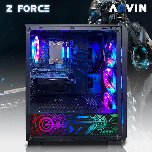 Gaming PC ZForce Tower- Intel Core i7 Processor up to 4.0Ghz, GeForce GTX 1650 4GB, 32GB DDR4 RAM Memory, 1TB SSD, HDMI, RGB Fans, WiFi, Windows 10 Pro - Black in Kuwait