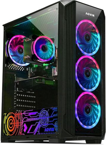 Gaming PC ZForce Tower- Intel Core i7 Processor up to 4.0Ghz, GeForce GTX 1650 4GB, 32GB DDR4 RAM Memory, 1TB SSD, HDMI, RGB Fans, WiFi, Windows 10 Pro - Black in Kuwait