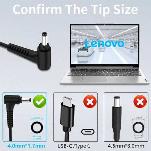 45W AC Charger fit for Lenovo IdeaPad 110 110-15 120 300 310 320 320-15 330S 510 710 Chromebook N22 N23 Flex 4 Flex 5 ADLX45NLC3 20V 2.25A Laptop Adapter Power Supply Cord in Saudi Arabia