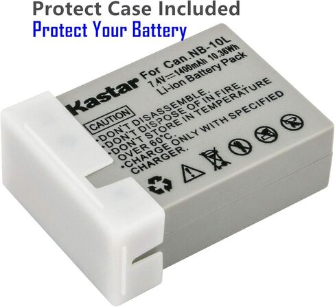بطارية Kastar قطعتان وشاحن USB LTD2 بديل لكاميرات Canon NB-10L NB10L، بطارية NB-10LH NB10LH، شاحن Canon CB-2LC، Canon PowerShot SX40 HS، PowerShot SX50 HS، كاميرات PowerShot SX60 HS in Saudi Arabia