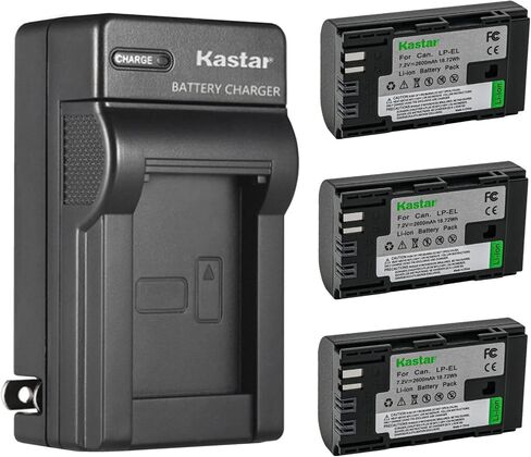 قطعة واحدة من بطارية Kastar وشاحن حائط تيار متردد بديل لحزمة بطارية ليثيوم أيون Canon LP-EL، بطارية Canon 4307C002، ضوء فلاش Canon Speedlite EL-5 in Saudi Arabia