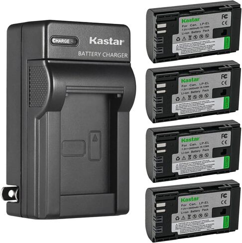قطعة واحدة من بطارية Kastar وشاحن حائط تيار متردد بديل لحزمة بطارية ليثيوم أيون Canon LP-EL، بطارية Canon 4307C002، ضوء فلاش Canon Speedlite EL-5 in Saudi Arabia