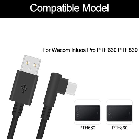 Adhiper PTH660 USB C Charging Cable Replacement Data Sync Cable Power Supply Cord Compatible with Wacom Intuos Pro PTH-860 PTH860 PTH-660 (200cm/Black) in Saudi Arabia