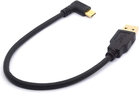 سلك تمديد USB من النوع C بطول 25 سم مطلي بالذهب USB 3.0 ذكر إلى 90 درجة لأعلى زاوية من النوع C كابل بيانات USB C لمزامنة البيانات ومحول الشحن (TypeC 90 درجة إيجابي إلى USB 3.0 يمين) in Kuwait