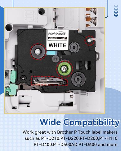 Replacement for Ptouch Tape 12mm 0.47 Laminated White TZe-231 Compatible with Brother Label Maker Tape TZe231 TZ231 for PT-D210 H111 E105 310 D600 1950 Label Tape ½"(0.47") x 26.2 ft. (8m), 10-Pack in Saudi Arabia