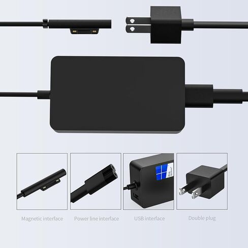 شاحن طاقة للكمبيوتر المحمول Surface Pro 44 وات 15 فولت 2.58A لجهاز Microsoft Surface Pro 3 4 5 6 Surface Laptop 2 1 1625 1800 محول تيار متردد يدعم 36 وات in Kuwait