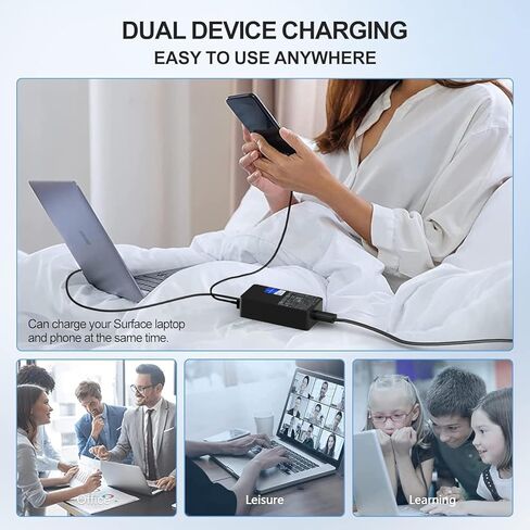 شاحن طاقة للكمبيوتر المحمول Surface Pro 44 وات 15 فولت 2.58A لجهاز Microsoft Surface Pro 3 4 5 6 Surface Laptop 2 1 1625 1800 محول تيار متردد يدعم 36 وات in Kuwait