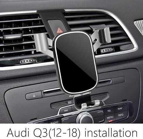 LUNQIN Car Phone Holder for Audi Q3 2012 2013 2014 2015 2016 2017 2018 Auto Interior Accessories Best Phones Mount Cell Cellphone Mobile Cradle Charging Navigation Bracket Screen Air Vent Accessory in Saudi Arabia