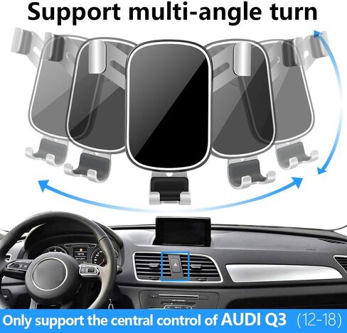 LUNQIN Car Phone Holder for Audi Q3 2012 2013 2014 2015 2016 2017 2018 Auto Interior Accessories Best Phones Mount Cell Cellphone Mobile Cradle Charging Navigation Bracket Screen Air Vent Accessory in Saudi Arabia