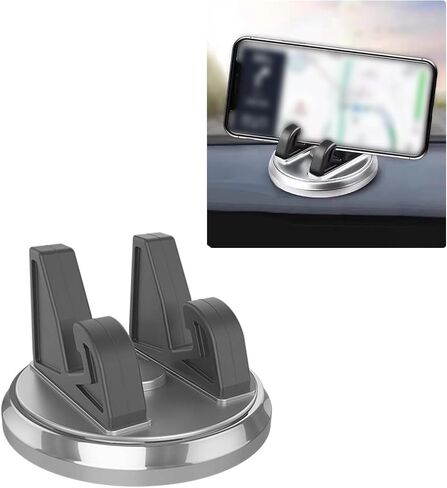Pack-1 Car Dashboard Cell Phone Holder, 360 Degree Rotation Navigation Bracket, Car Universal Dashboard Phone Holder, for Most Cars, SUVs and Vans (Silver) in Saudi Arabia