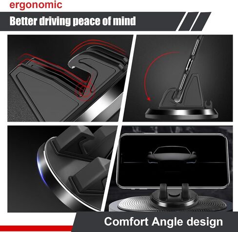 Pack-1 Car Dashboard Cell Phone Holder, 360 Degree Rotation Navigation Bracket, Car Universal Dashboard Phone Holder, for Most Cars, SUVs and Vans (Silver) in Saudi Arabia