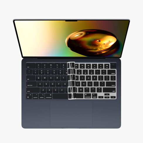 kwmobile Keyboard Cover Compatible with Apple MacBook Air 15 M3 2024 A3114 - Keyboard Cover US English QWERTY - Black in Saudi Arabia
