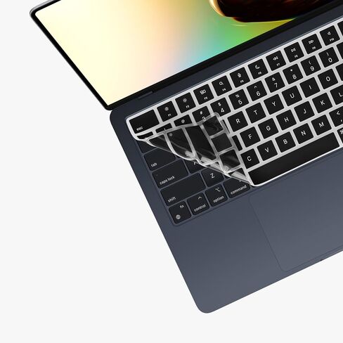kwmobile Keyboard Cover Compatible with Apple MacBook Air 15 M3 2024 A3114 - Keyboard Cover US English QWERTY - Black in Saudi Arabia